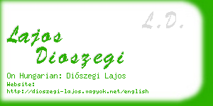lajos dioszegi business card